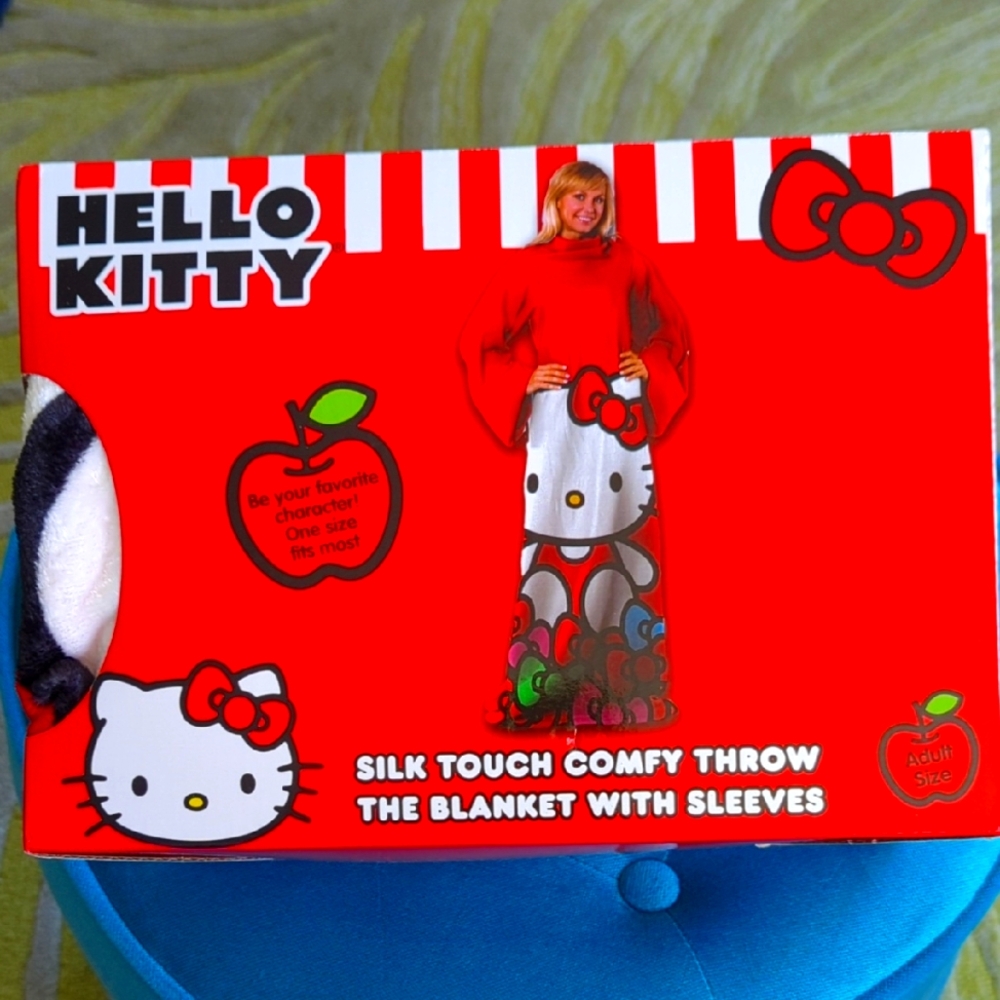 Hello Kitty Silk Touch Comfy Throw Blanket with Sleeves